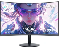 KOORUI lenktas 24 colių FHD VA monitorius 60 Hz 1800R HDMI VGA 24N5CA