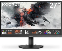 KOORUI žaidimų monitorius 27 colių IPS QHD 200 Hz 1 ms HDR 400 G2721P