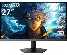KOORUI žaidimų monitorius 27 colių QHD IPS 240 Hz 1 ms 27E3QKS