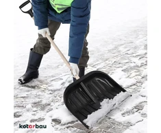 KOTARBAU sniego kastuvas su mediniu kotu ir aliuminio profiliu, 48 cm