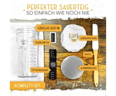 KRUSTENZAUBER rinkinys du krepšeliai tešlos kildinimui su fermentacijos stikline, 600 ml, rataniniai, natūralios spalvos