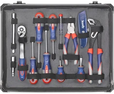 KWB įrankių lagaminas su 51 dalių rinkiniu, plastikinis, atsparus smūgiams, modelis 370740