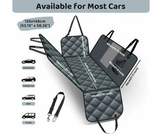 KYG šunų kilimėlis galinei automobilio sėdynei su šonine apsauga ir langu, 148 x 135 cm, pilkas