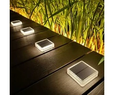 Lacasa saulės energija maitinami LED lauko grindinio šviestuvai, IP68, 4 vnt., natūrali balta, 4000 K, 8,6 × 8,6 cm