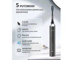 Lächen soninis elektrinis dantų šepetėlis su 5 režimais, IPX7, 6 galvutėmis RM-H9 Juodas