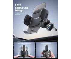 Lamicall automobilinis telefono laikiklis, tvirtinimas prie ventiliacijos, tinka 4–7 colių telefonams, CV09-EU-DK