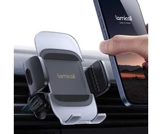 Lamicall automobilinis telefono laikiklis ventiliacijos grotelių tvirtinimui, metalinis, sukiojamas, STCV04-EU-B