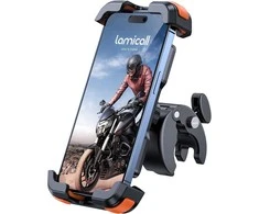 Lamicall motociklinis telefono laikiklis su 360° sukimu, silikoninė apsauga, BP07-EU-O