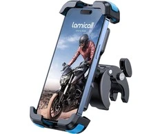 Lamicall motociklo telefono laikiklis, daugiaašis, silikoninis, 4,7–6,8 colio, BP07-EU-BU