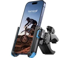 Lamicall telefono laikiklis motociklui ir dviračiui, silikoninė apsauga, tvirtinamas prie vairo, BP12-EU-BU