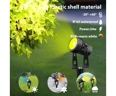 Lam(MS)pen lauko LED prožektorius su 8 RGBW LED, Bluetooth valdymu, laikmačiu, IP65, 24 W