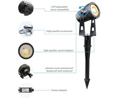 Lam(MS)pen LED sodo šviestuvų komplektas, 6 vnt., 20 W, 24 V, IP65, 2100 lm, su žemės smaigaliais, GL22-6-24V