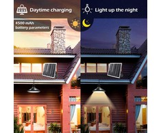 Lam(MS)pen saulės energija maitinamos LED pakabinamos lempos IP66, 3200–5200 K, 5 W, su nuotolinio valdymo pultu, 2 vnt.