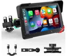 LAMTTO motociklininkų 7 colių IP67 GPS navigacijos sistema su CarPlay, Android Auto ir Bluetooth 5.0, RM