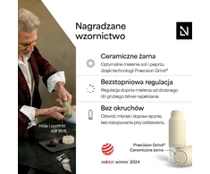 LARS NYSØM rankinių druskos ir pipirų malūnėlių rinkinys su keraminiu mechanizmu OMV-5-ALMBEI