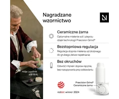 LARS NYSØM rankinių druskos ir pipirų malūnėlių rinkinys Omvendt, keraminis, 2 vnt., OMV-5-PURWHI