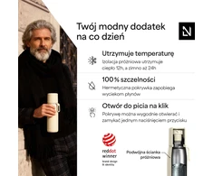 LARS NYSØM termobutelis 1000 ml su puodeliu ir nešiojimo dirželiu LUN-6-ALMBEI