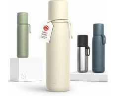 LARS NYSØM termobutelis 1000 ml su puodeliu ir nešiojimo dirželiu LUN-6-ALMBEI