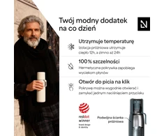 LARS NYSØM termogertuvė 1000 ml su puodeliu ir nešiojimo dirželiu LNE-6-STOBLU