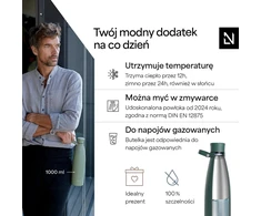 LARS NYSØM termosas-gertuvė Nåde 1000 ml iš nerūdijančiojo plieno NAD-6-PINGRE