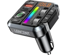 LENCENT automobilinis Bluetooth 5.3 FM siųstuvas su PD 20 W ir QC 18 W įkrovimu