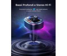 LENCENT automobilinis FM siųstuvas Bluetooth 5.4 su PD 36 W ir QC 18 W įkrovimu T25A