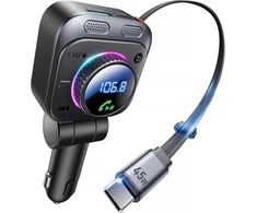 LENCENT automobilinis FM siųstuvas Bluetooth 5.4, 72 W USB-C, Y-C02