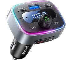 LENCENT Bluetooth FM siųstuvas automobiliui su 2 USB-C, 60 W, Bluetooth 5.4 B0FN7HHPHV