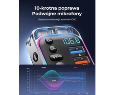 LENCENT FM siųstuvas automobiliui Bluetooth 5.3, 48 W, PD 30 W ir QC 3.0, BC87