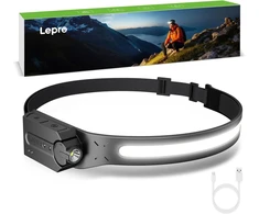 Lepro LED galvos žibintas, įkraunamas, 350 lm, 230° spindulys, judesio jutiklis PR320019
