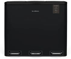 Les Collectors rūšiavimo šiukšliadėžė su 3 vidiniais konteineriais, nerūdijantis plienas, 54 l, juoda