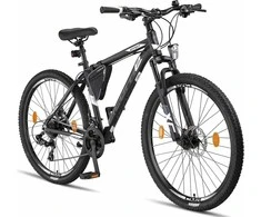Licorne Bike kalnų dviratis, 27,5 colių ratai, aliuminio rėmas, 21 pavarų sistema, diskiniai stabdžiai, juodos ir baltos spalvos, M 01 LCR 29760 18 001