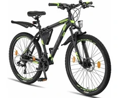 Licorne Bike kalnų dviratis, aliuminio rėmas, 21 pavaros, 26 colių ratai, diskinių stabdžių sistema, juodas/lime, M 01 LCR 26760 18 003