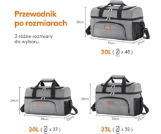 Lifewit termoizoliacinė šaldymo kuprinė, 23 l talpa, 37,8 x 22 x 28 cm, tamsiai pilka, LF230137