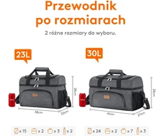 Lifewit termoizoliacinis krepšys, 23 l, tamsiai pilkas, LF230137