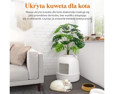 Lifewit uždara kačių kraiko dėžė-dėklas su dirbtiniu augalu ir anglies filtru 23061