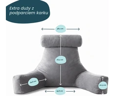 Linenspa skaitymo pagalvė nugarai su atminties putomis ir kaklo atrama LZ40SVNSSFRP