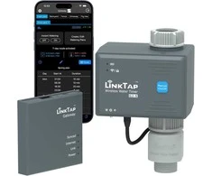LinkTap išmanusis bevielis laistymo kompiuteris su IP66, programėle, srauto matuokliu ir Zigbee G2S