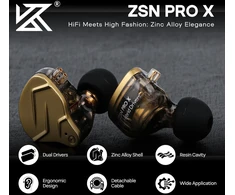 Linsoul į ausis įdedamos hibridinės laidinės ausinės su 3,5 mm jungtimi KZ ZSN PRO X
