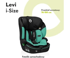Lionelo automobilinė kėdutė Levi i-Size 76–150 cm su 10 padėčių galvos atrama B0D5QWNL31