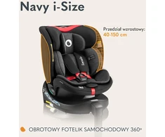Lionelo automobilinė kėdutė Navy i-Size 40–150 cm, ISOFIX, 360° LO-NAVY I-SIZE Juodas Raudonas