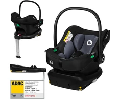 Lionelo automobilinė kūdikio kėdutė Astrid i-Size su ISOFIX baze, 40–87 cm, LO-ASTRID I-SIZE SET Juodas Pilkas