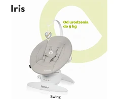 Lionelo elektrinės kūdikių sūpynės Iris 360° su 5 greičiais ir 12 melodijų LO-IRIS Pilkas CONCRETE