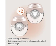 Lionelo elektrinis dvigubas belaidis pientraukis Fidi Free Slim DUO, 2 × 150 ml, USB-C