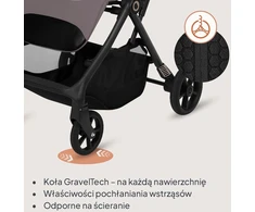 Lionelo kelioninis sportinis vežimėlis Tansi iki 22 kg, sulankstomas viena ranka, LO-TANSI BEIGE TAUPE