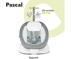 Lionelo kūdikių gultukas Pascal, pilkas, iki 9kg, su vibracija ir melodijomis LOPASCAL Pilkas SCANDI