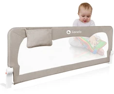 Lionelo lovos apsauginė tvorelė Hanna, 150 × 66 cm, sulankstoma 180°, smėlio spalvos
