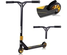 Lionelo triukinis paspirtukas, aliuminis, ABEC-9 guoliai, 110 mm ratai, iki 100 kg, LO-WHIZZ Juodas CARBON Geltonas
