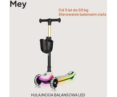 Lionelo vaikiškas triratis balansinis paspirtukas Mey su LED apšvietimu, iki 50 kg, LO-MEY BEIGE SAND