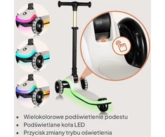Lionelo vaikiškas triratis balansinis paspirtukas Mey su LED apšvietimu, iki 50 kg, LO-MEY BEIGE SAND